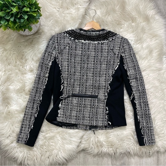 Milly Studded Leather-Trim‎ Tweed Jacket - Picture 7 of 10